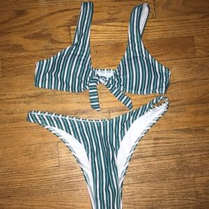 SheIn Striped Knot Bikini day